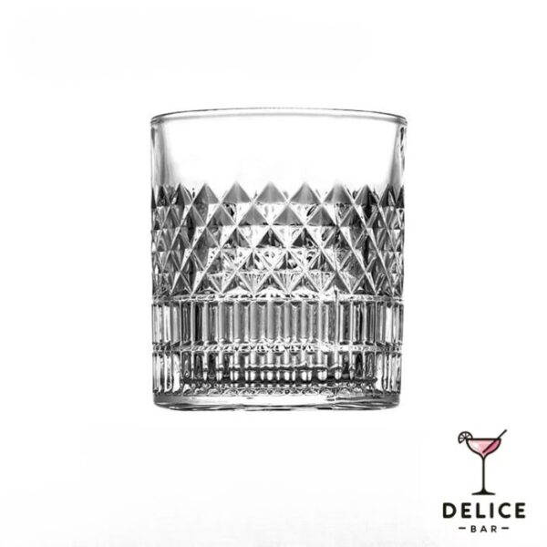 Verre à whisky motifs losanges et stries