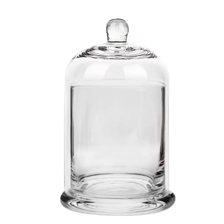 Cloche avec socle en verre transparent