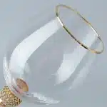 Verre à vin liseré or et pied strass 3
