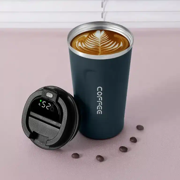 Tasse thermos café affichage LED avec anse 12
