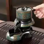 Service à thé chinois en céramique bleue – Set complet avec théière, verseuse et 6 tasses 3