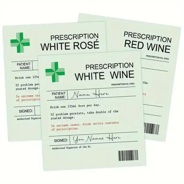 Étiquettes pour bouteille de vin - Prescription Vin – kit fun x6 5