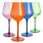 Coffret 6 verres à vin colorés en plastique 13