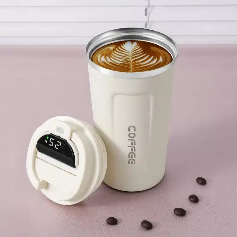 Tasse thermos café affichage LED avec anse 11