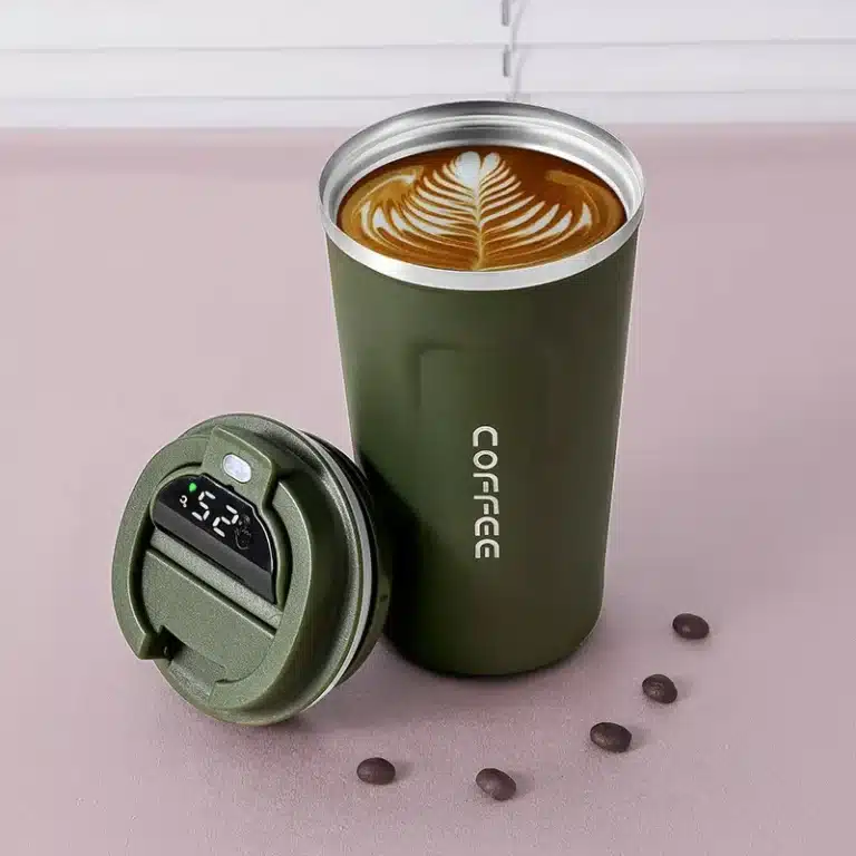 Tasse thermos café affichage LED avec anse 15