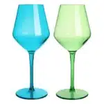 Set 2 verres à vin colorés en plastique