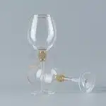 Verre à vin liseré or et pied strass 2