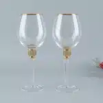 Verre à vin liseré or et pied strass 1