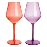 Coffret 6 verres à vin colorés en plastique 14