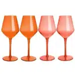 Coffret 6 verres à vin colorés en plastique 16