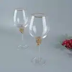 Verre à vin liseré or et pied strass 7
