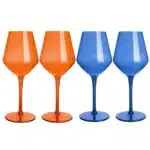 Coffret 6 verres à vin colorés en plastique 17