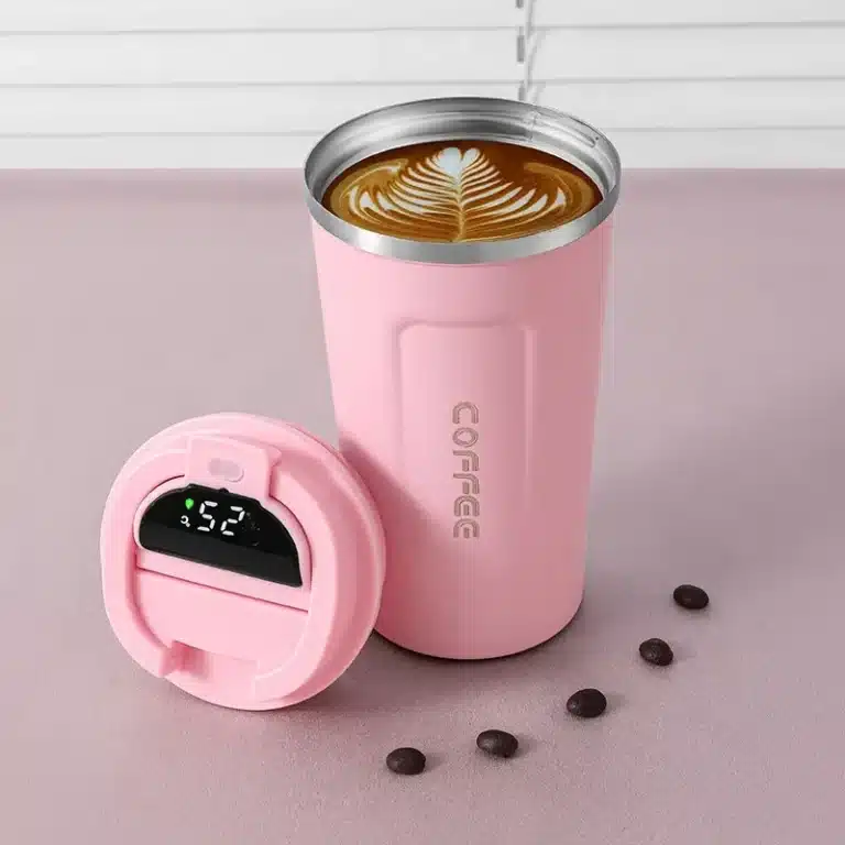 Tasse thermos café affichage LED avec anse 10