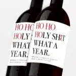 Etiquettes bouteille de vin humoristique Noel x6 4