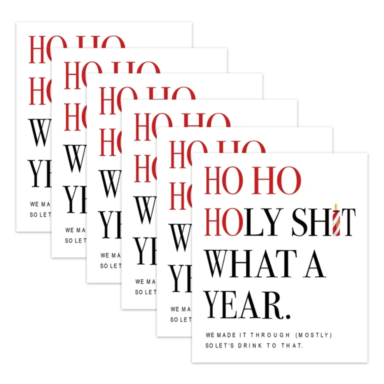 Etiquettes bouteille de vin humoristique Noel x6 6
