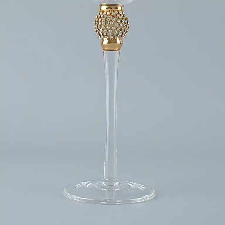Verre à vin liseré or et pied strass 4