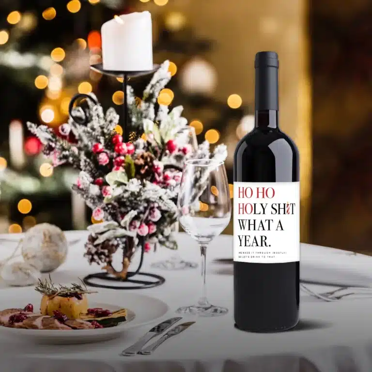 Etiquettes bouteille de vin humoristique Noel x6 3