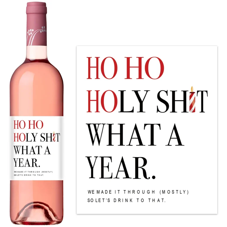 Etiquettes bouteille de vin humoristique Noel x6 5