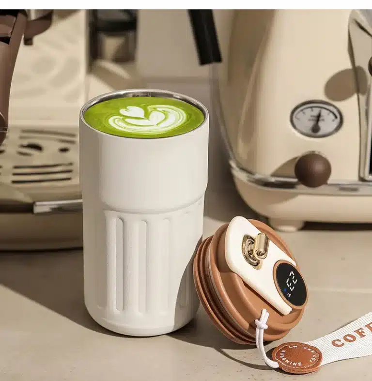 Tasse thermos café affichage LED avec anse 17