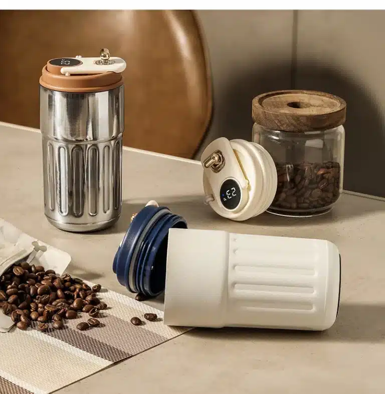 Tasse thermos café affichage LED avec anse 16