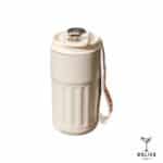 Tasse thermos café affichage LED avec anse - blanc