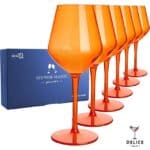 Coffret 6 verres à vin en plastique - orange