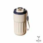 Tasse thermos café affichage LED avec anse - bleu