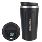Tasse thermos café affichage LED - noir