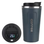 Tasse thermos café affichage LED - bleu