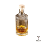 Bouteille apothicaire verre rainuré avec bouchon bois naturel - 250ml
