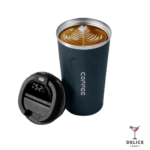 Tasse thermos café affichage LED - bleu