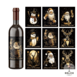 Etiquettes autocollantes collection Noel Gold x9
