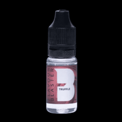 Flacon arôme Truffe Flavour Blaster 10 ml sur fond noir, étiquette rouge pour brumes parfumées de cocktails
