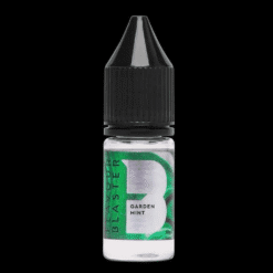 Flacon compte-gouttes arôme Menthe fraîche Garden Mint sur fond noir étiquette verte Flavour Blaster 10 ml