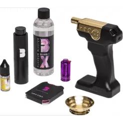 Kit Flavour Blaster Mini 2 doré et noir avec liquide Bubble X, arômes, réservoirs et coupelle