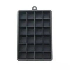 Moule à glaçons 24 alvéoles carrées en silicone gris foncé avec languette de suspension