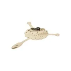 Cuillère support de bulle julep en métal doré ajouré avec branches latérales pour poser sur le verre