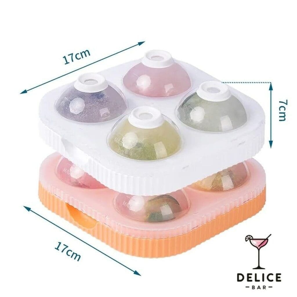 Moule Glaçons XL 4 Compartiments - 6.5 cm Ø