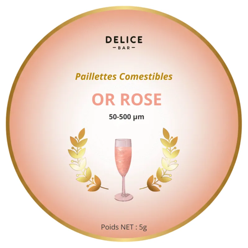 Paillettes comestibles Or Rose