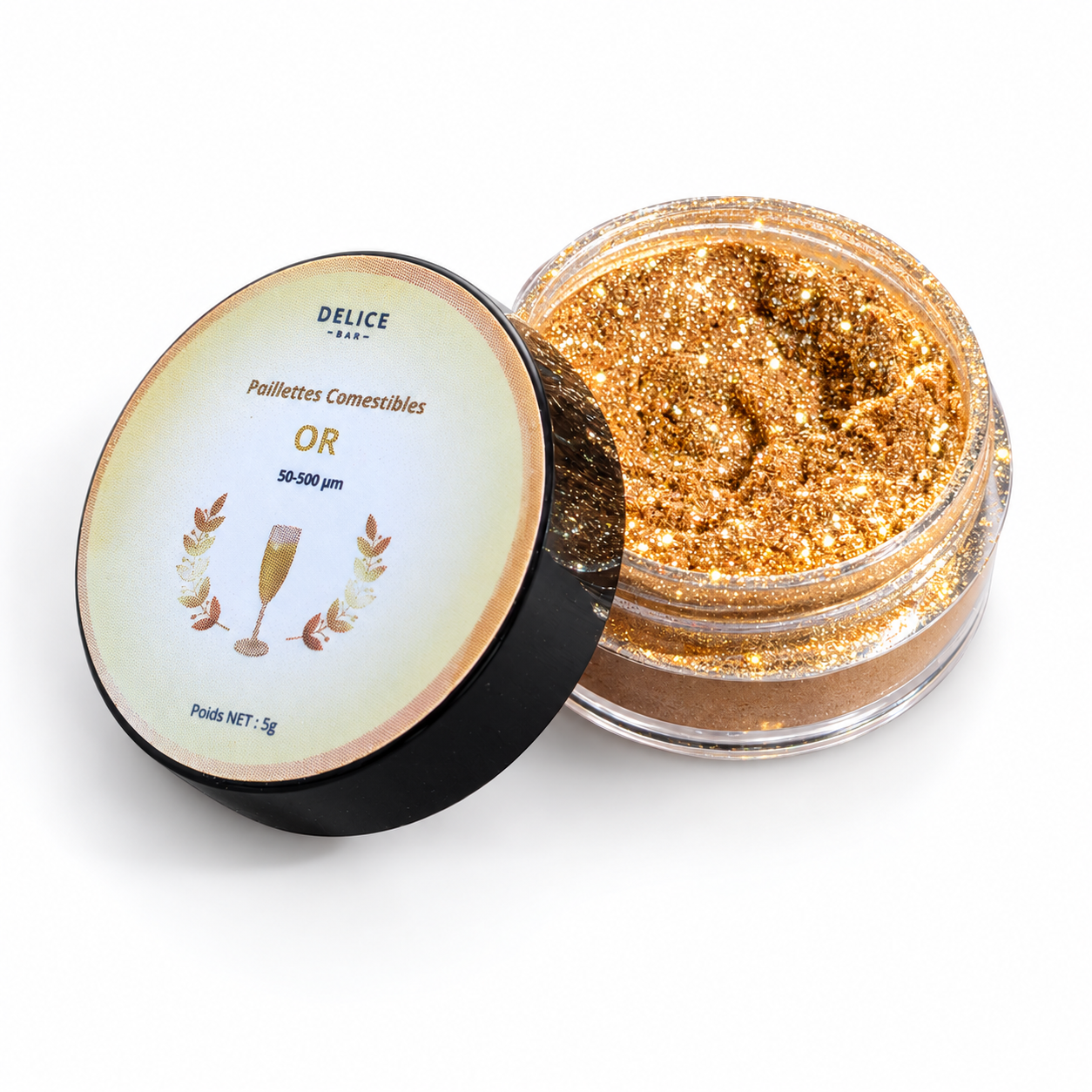 Purpurina comestible sin sabor para cócteles - Oro