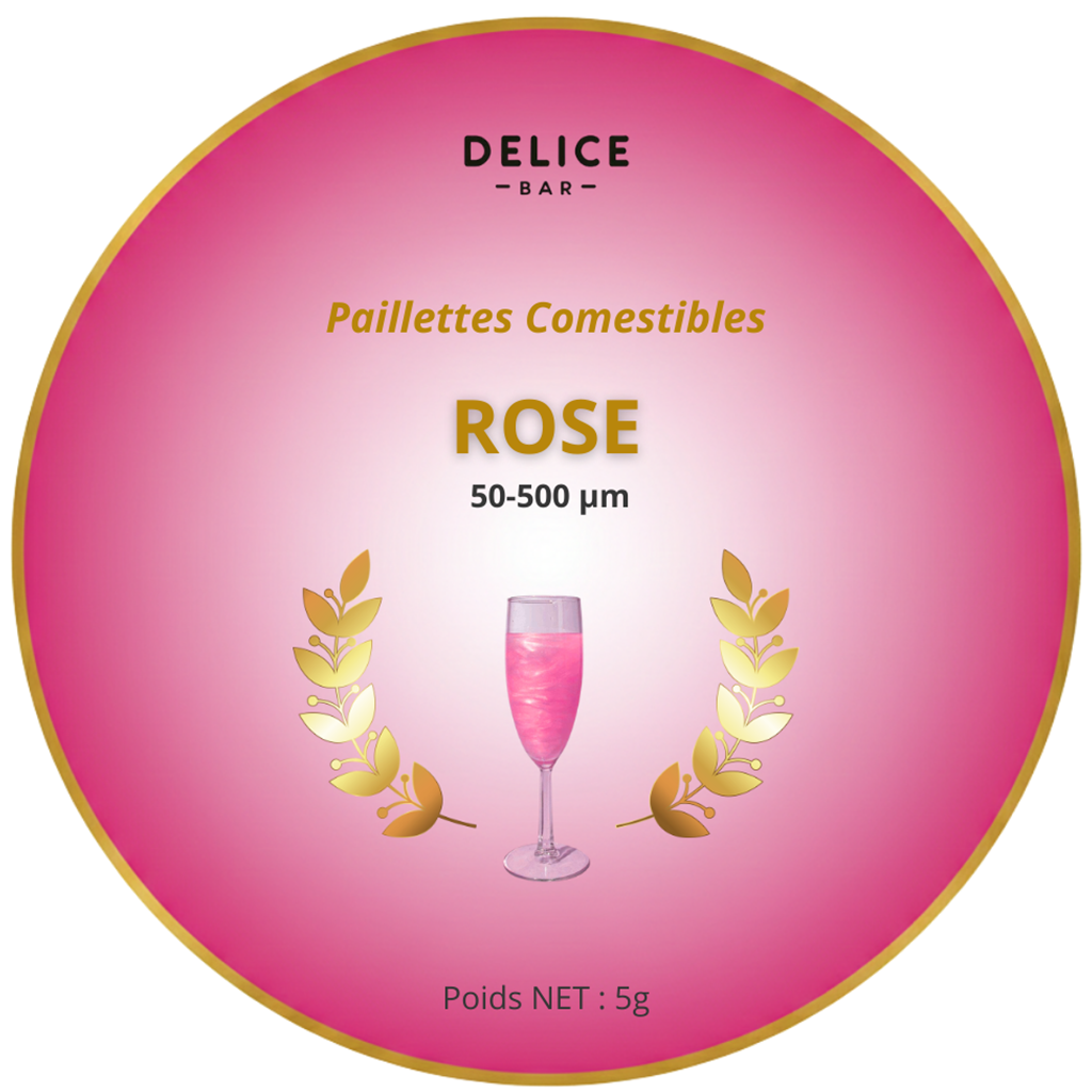 Paillettes Comestibles Cocktail Sans Goût - Rose