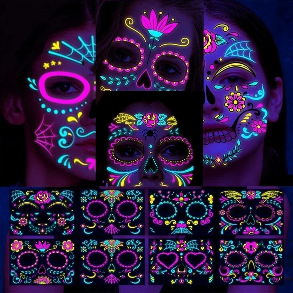Autocollant Masque Halloween Fluorescent