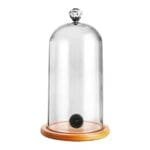 Cloche en plastique avec socle en bois