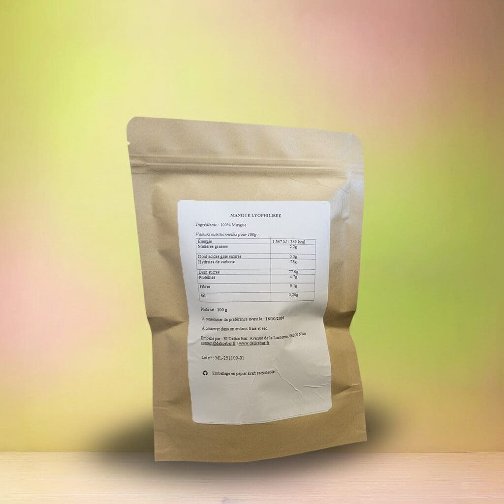 Mangue lyophilisée en dès 100g