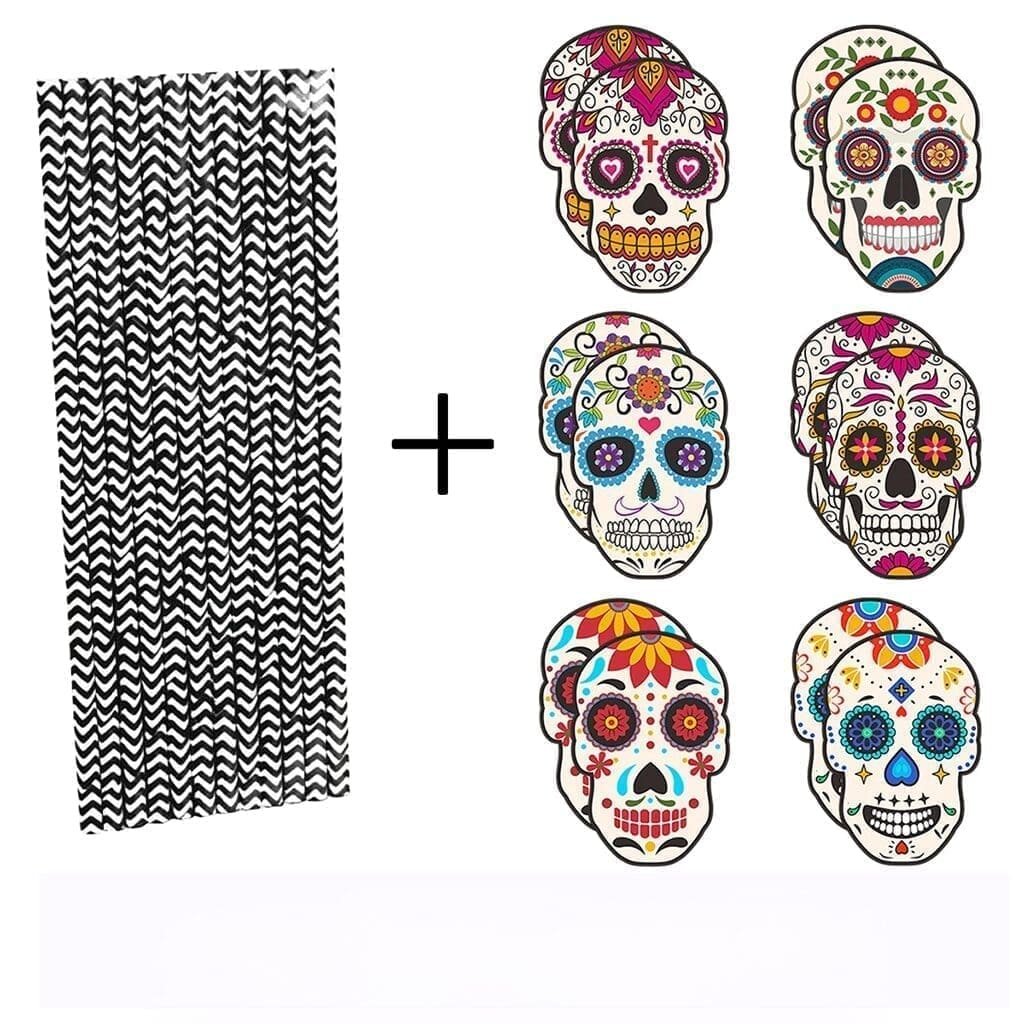 Pailles Halloween Calavera (x24)