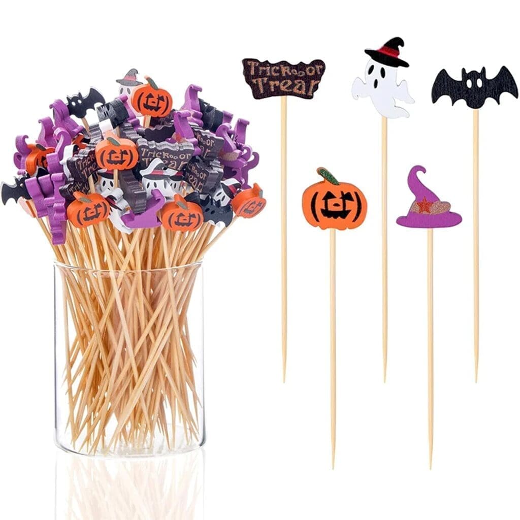 Piques-en-bois-Halloween-x50-1 Piques en bois Halloween (x50) – Image 1