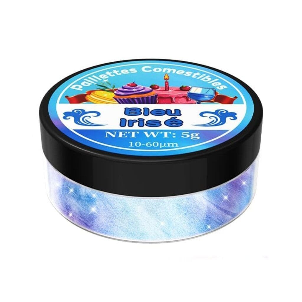 Paillettes Comestibles Cocktail Sans Goût - Bleu Irisé