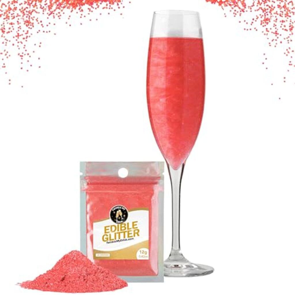 Paillettes Comestibles Cocktail Sans Goût Rouge Corail- Sachet 12g