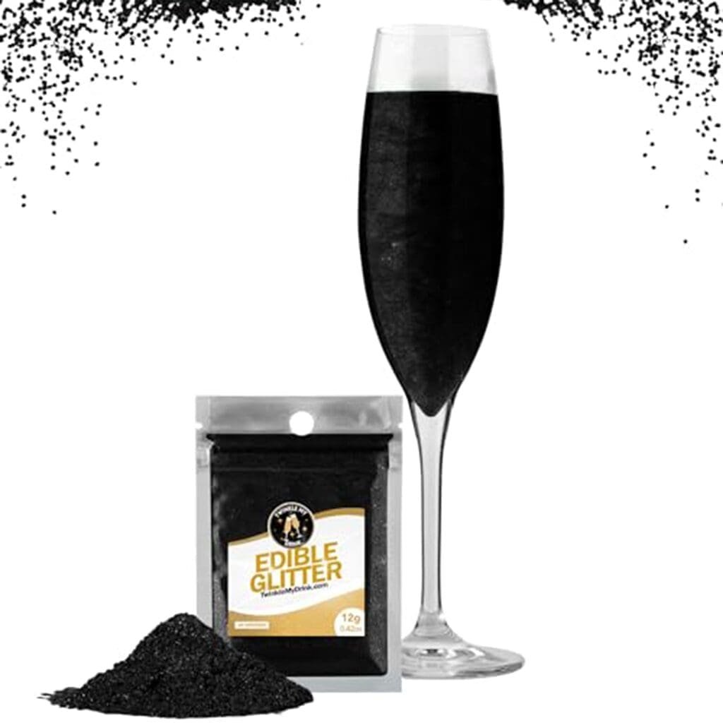 Paillettes Comestibles Cocktail Sans Goût Noir- Sachet 12g