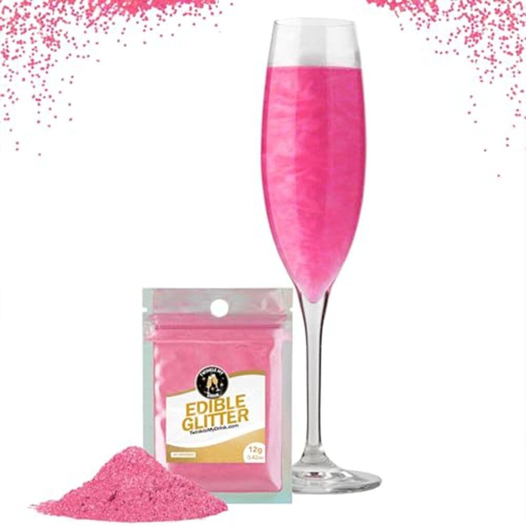 Paillettes Comestibles Cocktail Sans Goût Rose Fushia - Sachet 12g